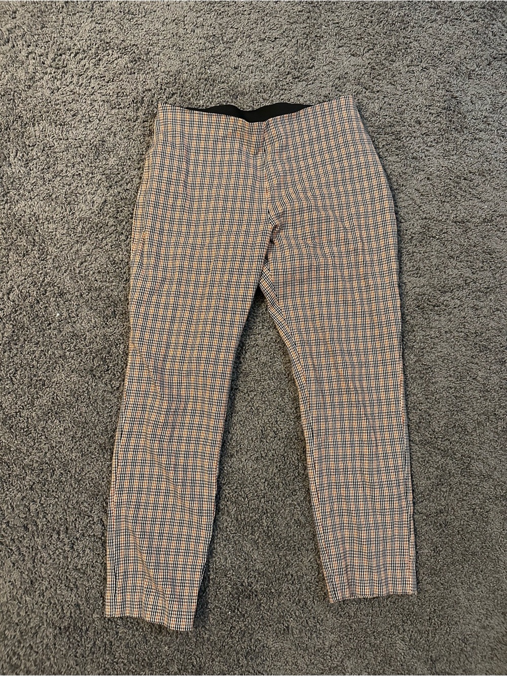 A New Day Orange & Black Houndstooth Work Pant Slim Stretch Size 8